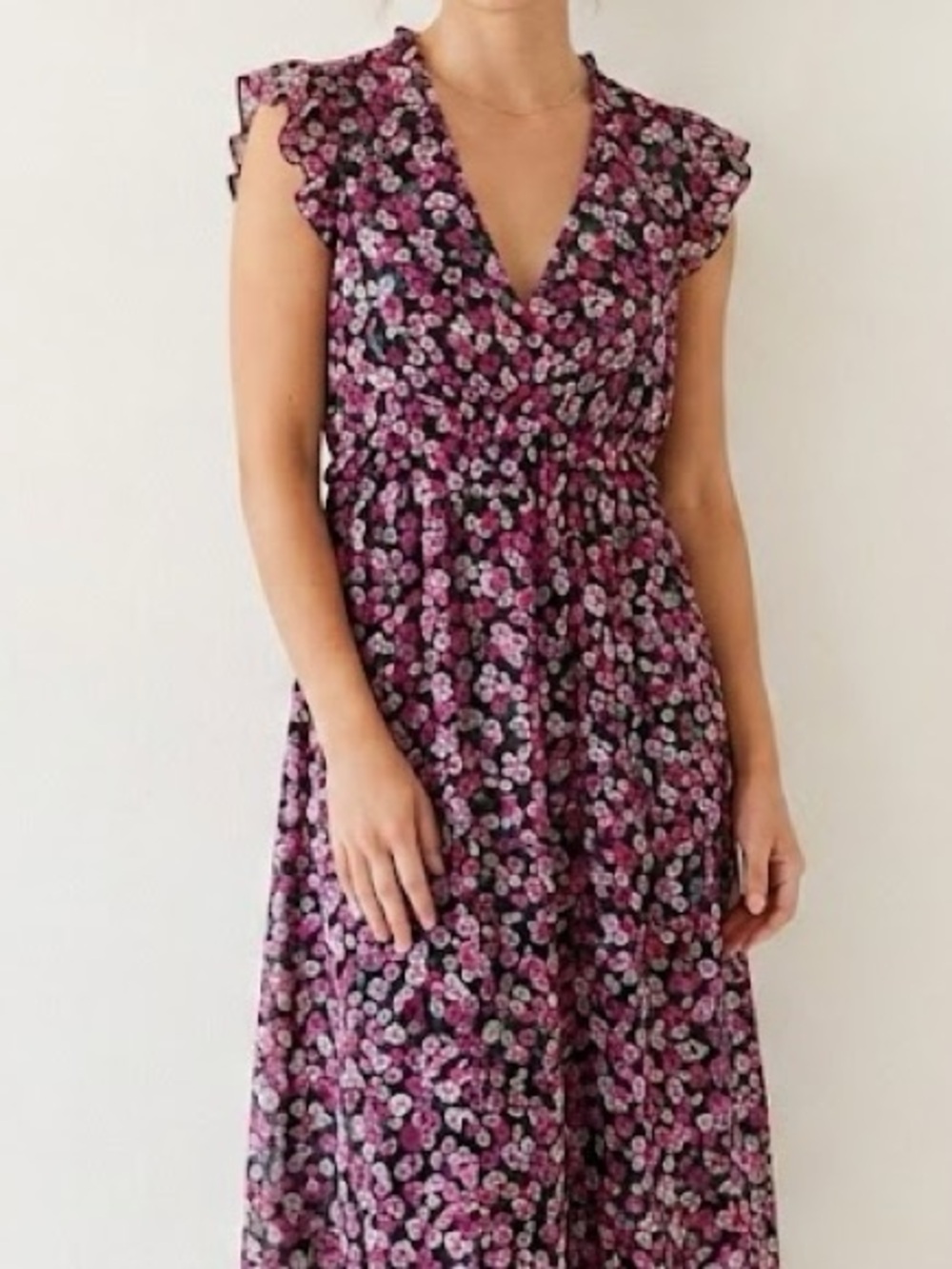 J. Crew Floral Cap Sleeve Midi Dress 2